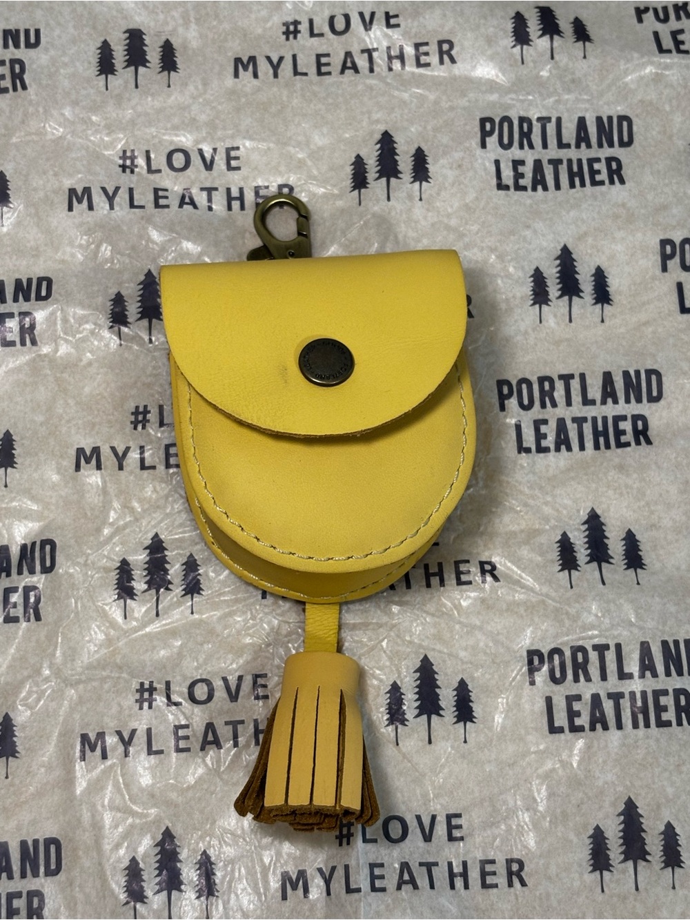 Portland Leather Yellow Mini Tassel Pouch
